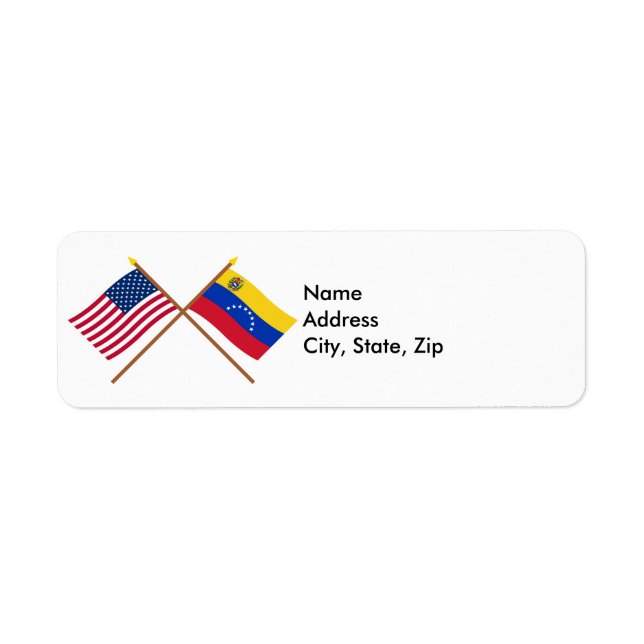 Die USA und Venezuela überquerten die Fahnen (Vorne)
