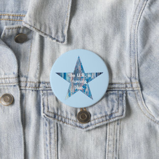 Die USA werden blau, abstrakte Sternbuttons Button