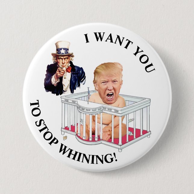 Die USA will Trump, nicht mehr zu weinen Button (Vorderseite)