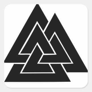 Die Valknut Quadratischer Aufkleber