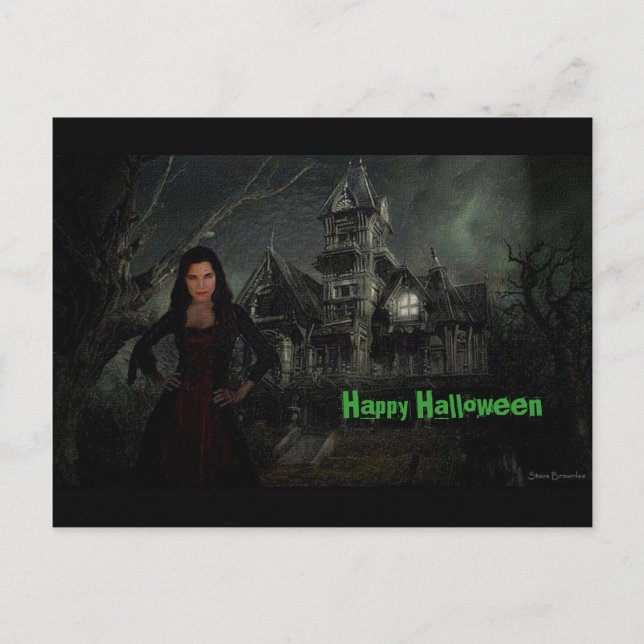 Die Vamp Halloween Postkarte (Vorderseite)