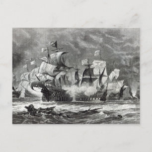 Die Vanguard unter Sir William Winter Postkarte