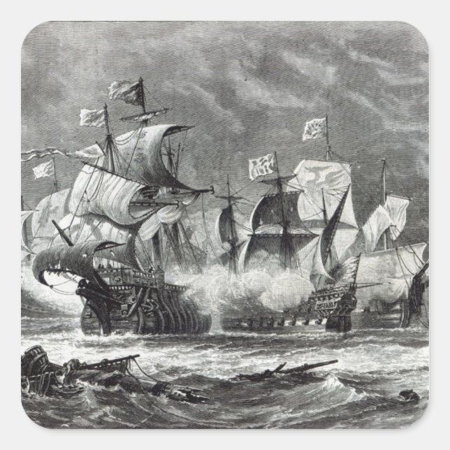 Die Vanguard unter Sir William Winter Quadratischer Aufkleber (Vorderseite)