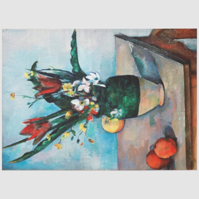Die Vase von Tulips, Paul Cezanne Seidenpapier (Vorderseite)