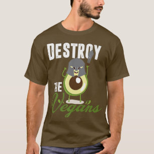 Die Veganer zerstören, das komische Vegetarier, de T-Shirt