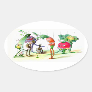 Die Vege-Männerräche 2 Ovaler Aufkleber