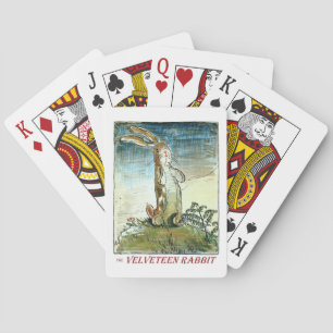 Die Velveteen Kaninchen spielen Karten Spielkarten
