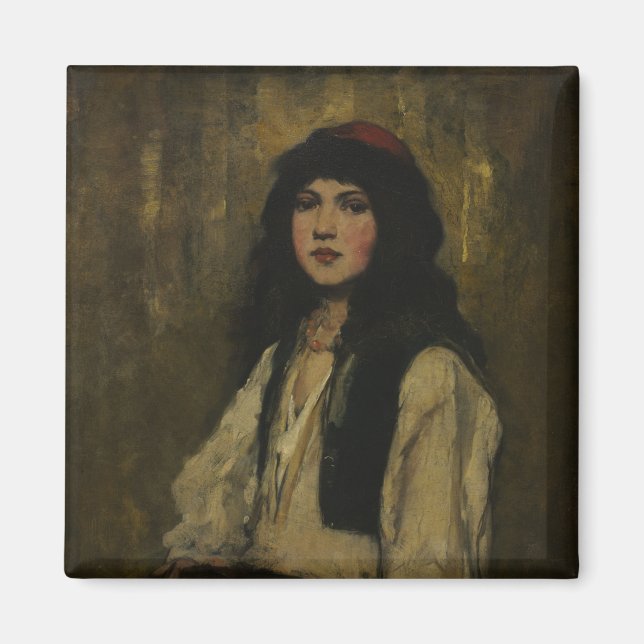 Die Venezianische Girl - Frank Duveneck Ölmalerei Magnet (Vorne)