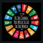 Die Veränderung Poster<br><div class="desc">Seien Sie die Veränderung,  die Sie in der Welt sehen Zitate T - Shirt Plakate Mask Wall Arts Geschenke</div>