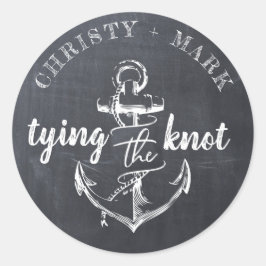 Die Verbindung der Knot-Anchor-Khalkboard | Hochze Runder Aufkleber