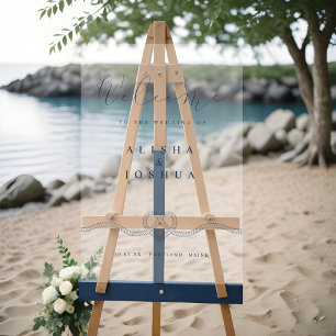 Die Verbindung der KNOT-ROPE-Navy mit der weißen F Acrylschild