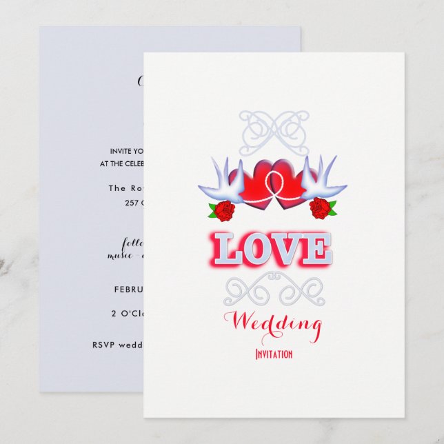 Die Verbindung der romantischen Hochzeit des Knote Einladung (Vorne/Hinten)