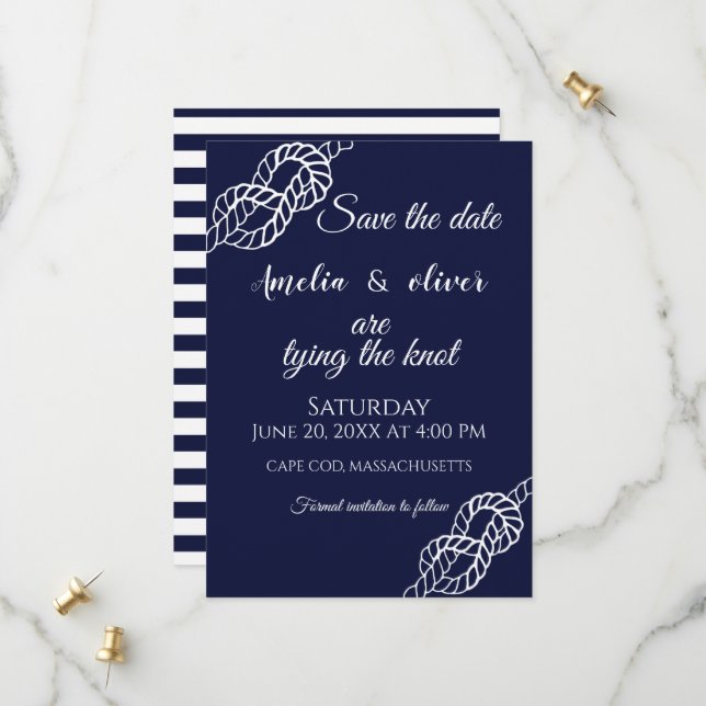 Die Verbindung der weißen und seelischen Hochzeit  Save The Date (Vorderseite/Rückseite Beispiel)