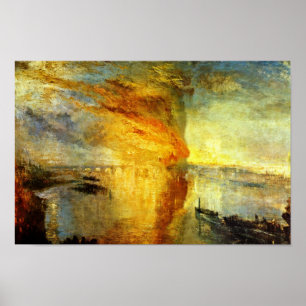 Die Verbrennung der Parlamentsgebäude, die Verbren Poster