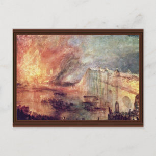 Die Verbrennung der Parlamentsgebäude durch Turner Postkarte