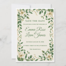 Die Verdant Garden Floral Save The Date Karte