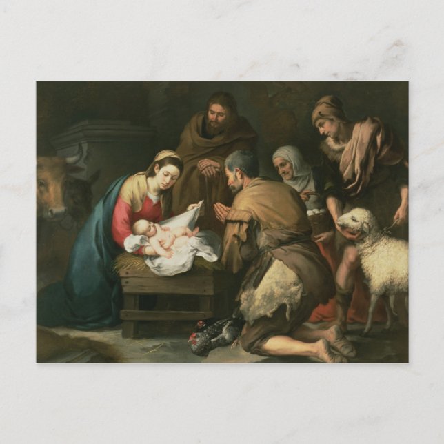 Die Verehrung der Hirten, c.1650 Postkarte (Vorderseite)