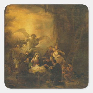 Die Verehrung der Hirten, c.1650 Quadratischer Aufkleber
