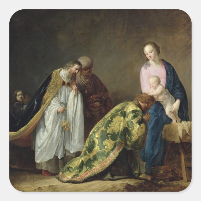 Die Verehrung der Magi, 1638 Quadratischer Aufkleber (Vorderseite)