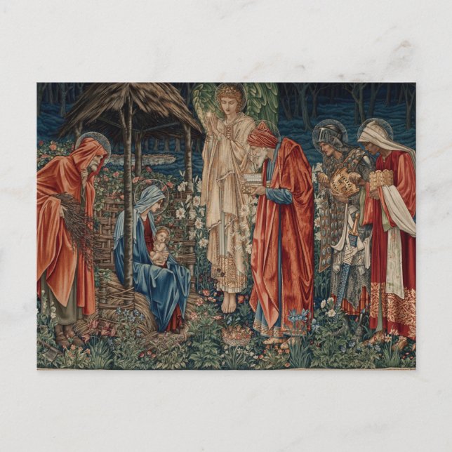 Die Verehrung der Magi durch Edward Burne-Jones Postkarte (Vorderseite)
