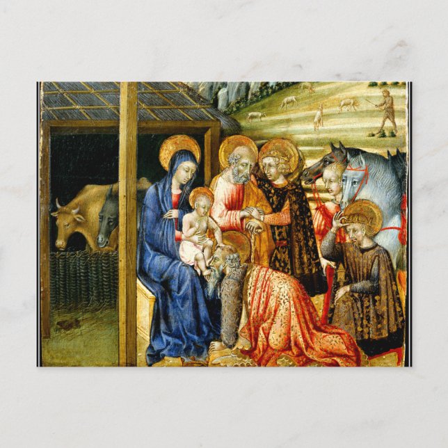 Die Verehrung der Magi durch Giovanni di Paolo Postkarte (Vorderseite)