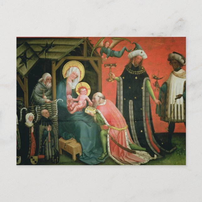 Die Verehrung der Magi (Öl auf Tafel) Postkarte (Vorderseite)