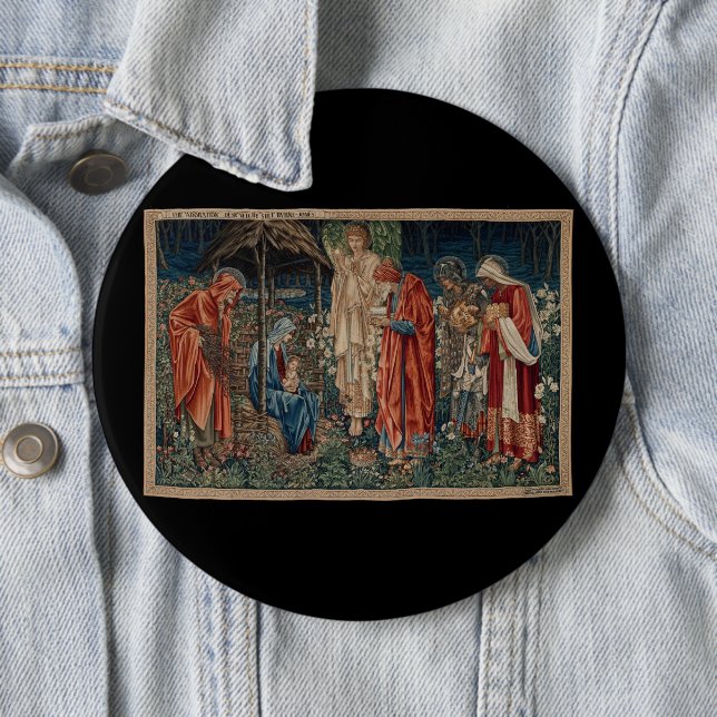 Die Verehrung der Magi (von Edward Burne-Jones) Button (Beispiel)