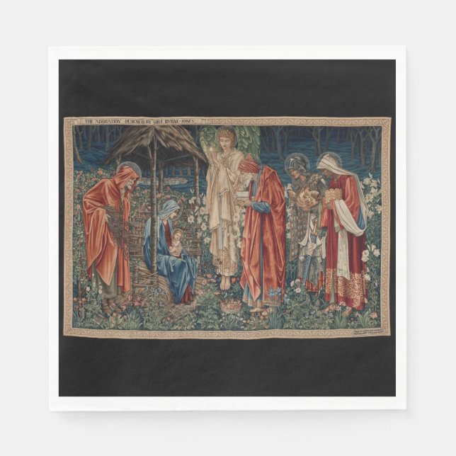 Die Verehrung der Magi (von Edward Burne-Jones) Serviette (Vorderseite)