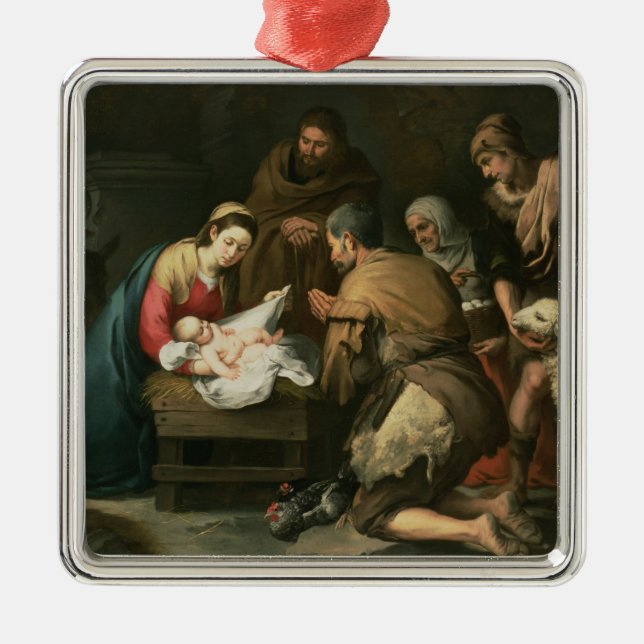 Die Verehrung der Schäfer, c.1650 Ornament Aus Metall (Vorne)