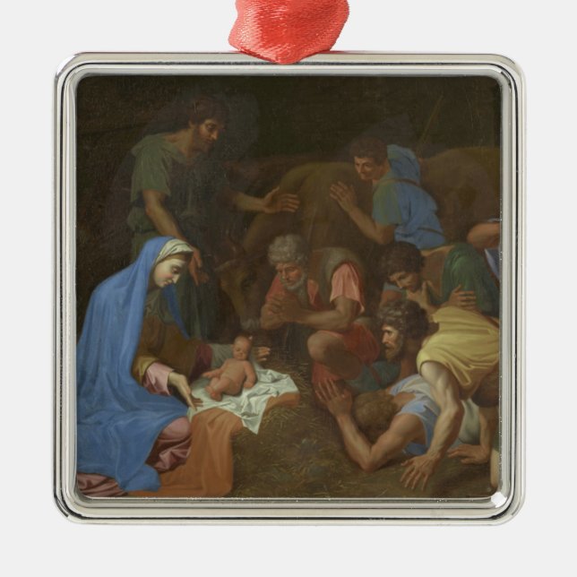 Die Verehrung der Schäfer circa 1653 Silbernes Ornament (Vorne)