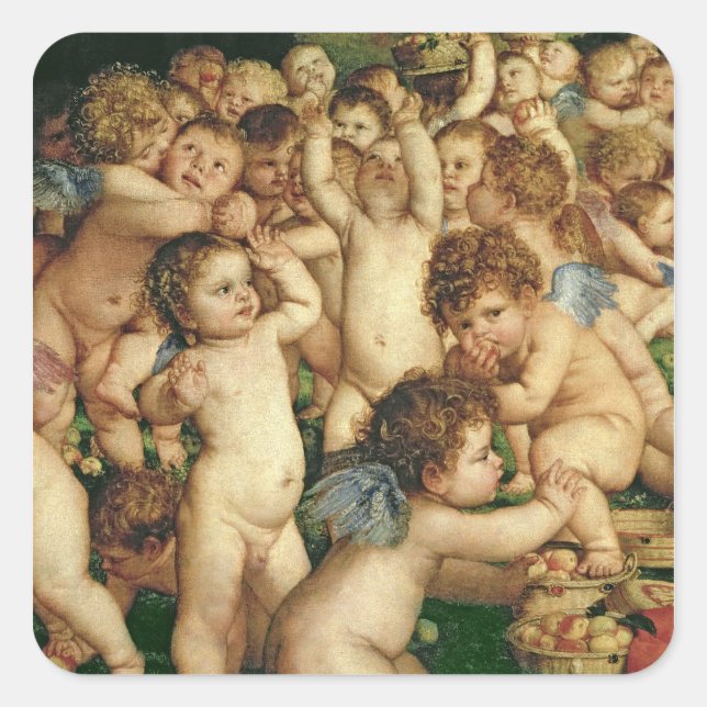 Die Verehrung der Venus, 1519 Quadratischer Aufkleber (Vorderseite)