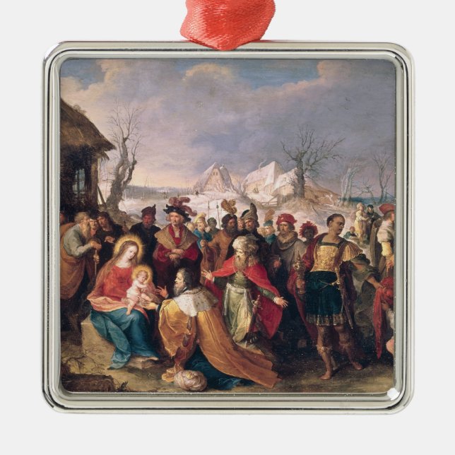 Die Verehrung der Weisen 3 Silbernes Ornament (Vorne)