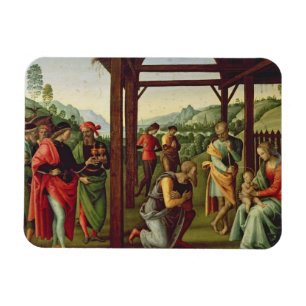 Die Verehrung der Weisen (Öl auf Platte) (sehen Magnet