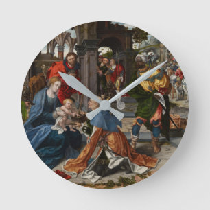Die Verehrung der Weisen Runde Wanduhr