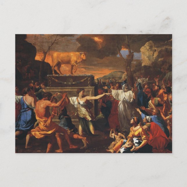 Die Verehrung des Goldenen Kalbes Postkarte (Vorderseite)