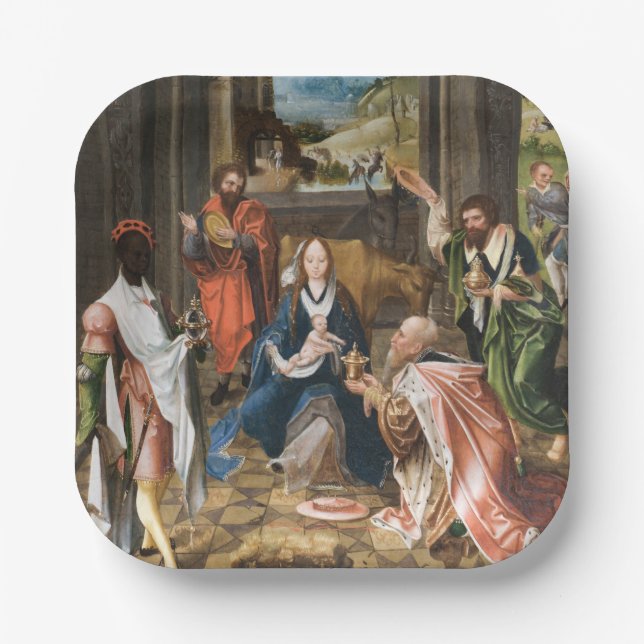 Die Verehrung des Magi-jesus-Urlaubs Pappteller (Vorderseite)