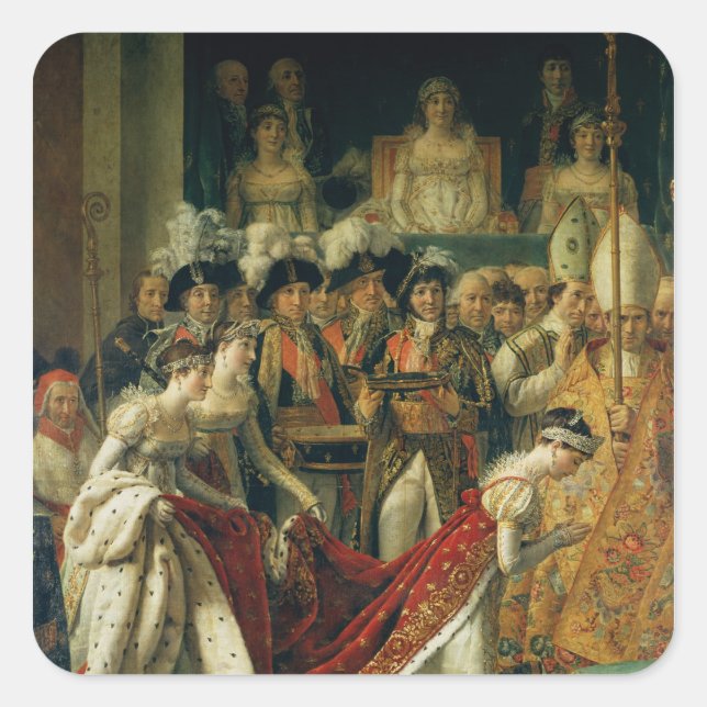Die Verfolgung des Kaisers Napoleon Quadratischer Aufkleber (Vorderseite)