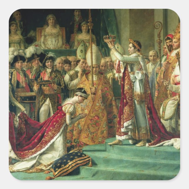 Die Verfolgung des Kaisers Napoleon Quadratischer Aufkleber (Vorderseite)