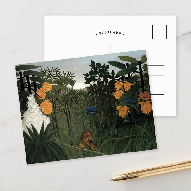Die Vergangenheit des Löwen | Henri Rousseau Postkarte (Von Creator hochgeladen)