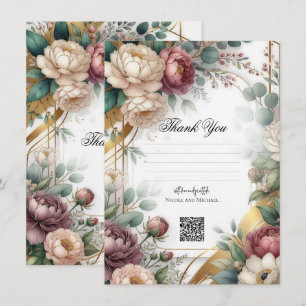 Die vergoldete geheime Garten-Blumen-Hochzeit Glam Einladung