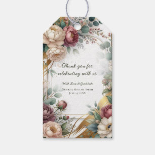 Die vergoldete geheime Garten-Blumen-Hochzeit Glam Geschenkanhänger