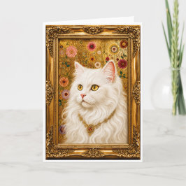 Die vergoldete Prinzessin (Weiße Perserkatze) Karte