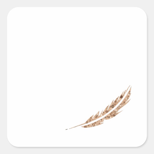 Die vergoldeten Feather-Aufkleber Quadratischer Aufkleber (Vorderseite)