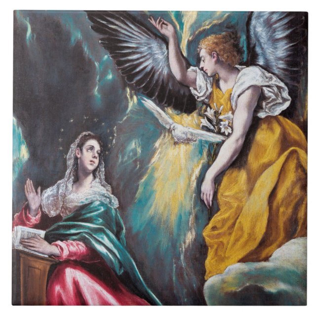 Die Verkündigung, El Greco Fliese (Vorderseite)