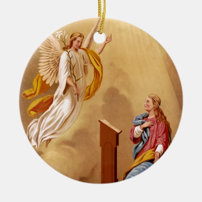 Die Verkündung der Jungfrau Mary Keramik Ornament (Vorne)
