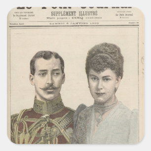 Die Verlobung von Albert Victor Duke Quadratischer Aufkleber