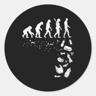 Die Verschmutzung der menschlichen Evolution Coole Runder Aufkleber