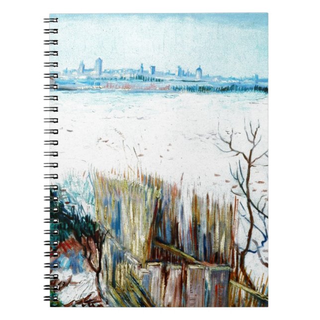 Die verschneite Landschaft mit den Arlen im Hinter Notizblock (Vorderseite)