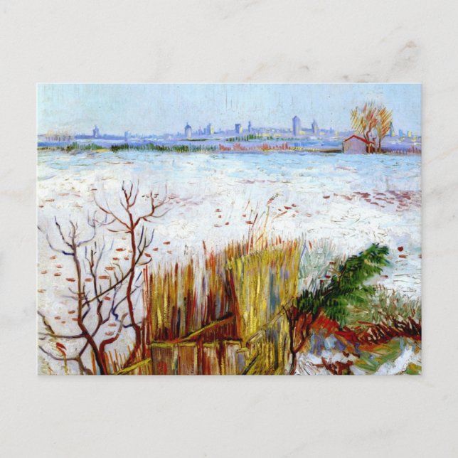 Die verschneite Landschaft mit den Arlen im Hinter Postkarte (Vorderseite)