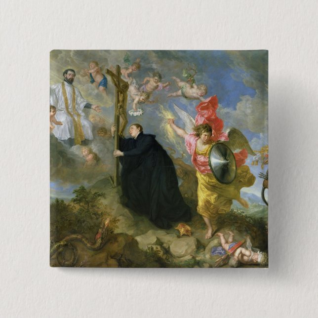 Die Versprechen des Heiligen Aloysius von Gonzaga Button (Vorderseite)